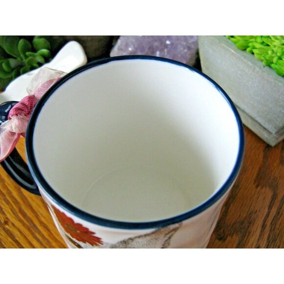 New Signature Housewares Vintage Style Cat Stoneware Coffee Tea Mug Cup - Picture 7 of 8